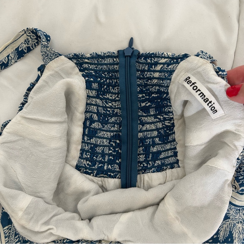 Reformation Blue & White Printed Mini Dress - Picture 10 of 16